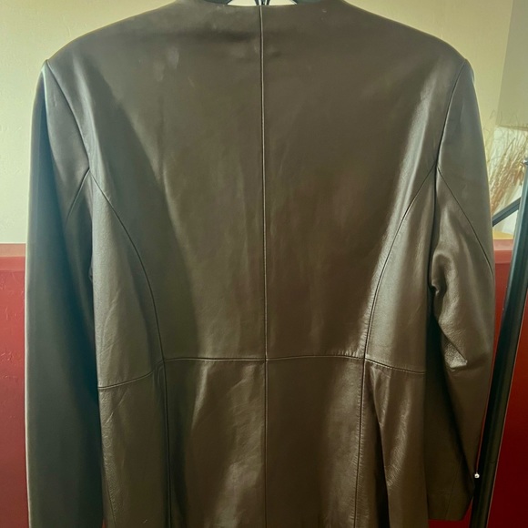 Brown Leather jacket by Pamela McCoy Collections. Women’s sz M. - Picture 7 of 16